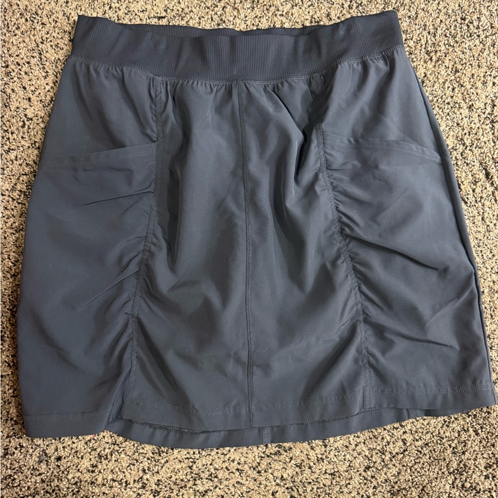 RBX Charcoal Athletic Ruched Pocket Mini Skirt